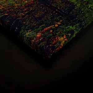 Leinwandbild Herbstwald 120x80cm: Romantisches Wandbild mit Naturmotiv für Wohnzimmer & Schlafzimmer.