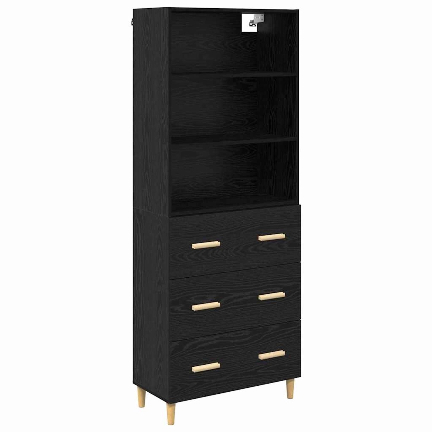 vidaXL Highboard 2 Stk Schwarz Eichen-Optik 69,5 x 34 x 180 cm 3416259 günstig online kaufen