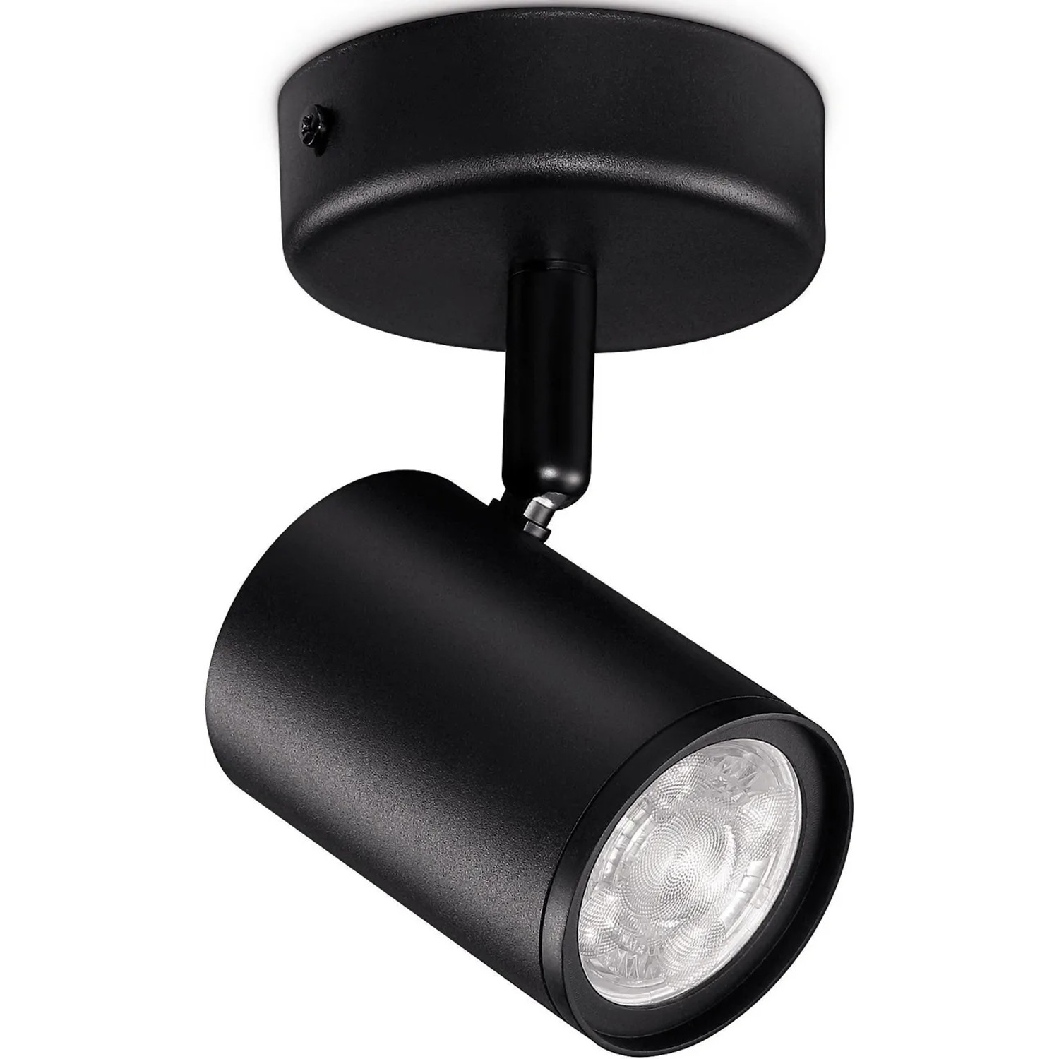Schwarze WIZ LED Deckenleuchte Imageo mit Spot, tunable white & color, 345 lm.