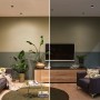 LED Einbauleuchten-Set Gil Coin, 3er, schwarz matt/Eisen, in Wohnraum-Szene.