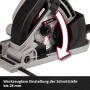 Einhell Akku-Mini-Handkreissäge TE-CS 18/89 Li Solo: Werkzeuglose Schnitttiefeneinstellung bis 28mm.