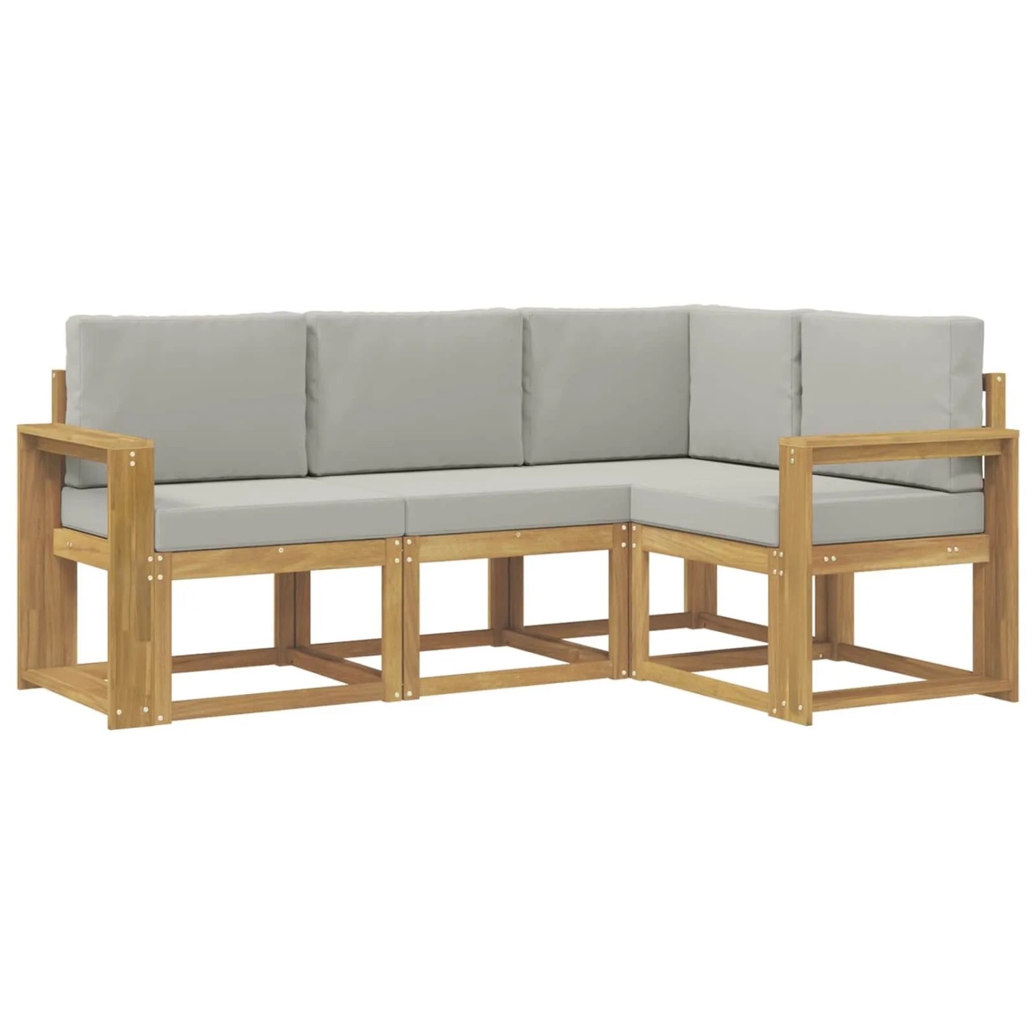 vidaXL Outdoor-Sofagarnitur 4-Tlg Weiß und Hellgrau 3387565