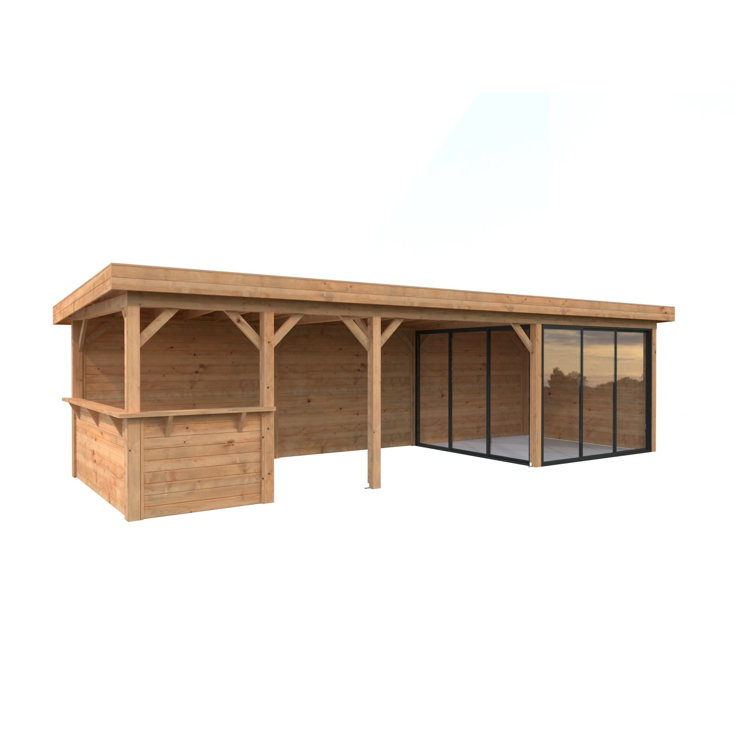 Palmako Pavillon Lenna Set 415 Slide Braun Tauchgrundiert 876 cm x 300 cm F günstig online kaufen