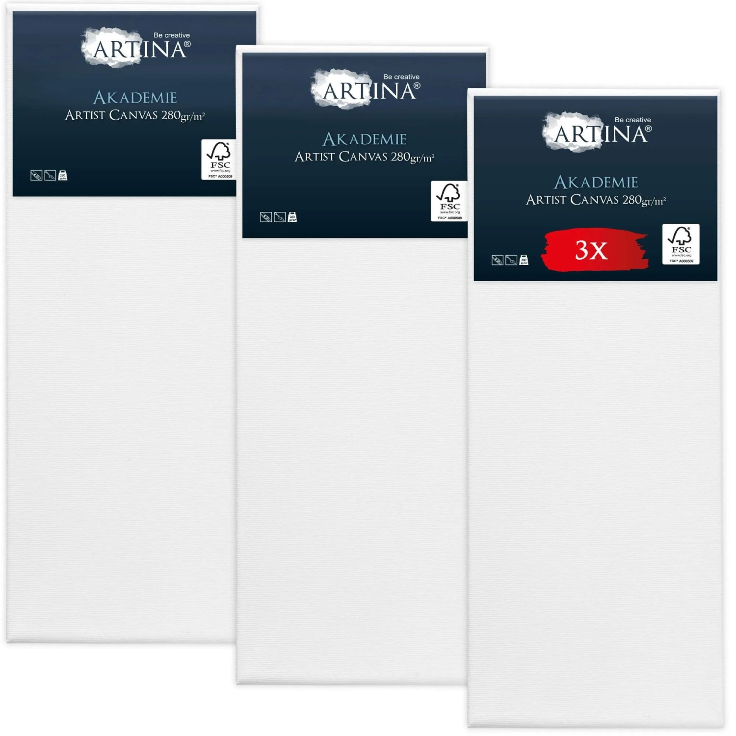 Artina Akademie Keilrahmen 60x160cm FSC 3tlg günstig online kaufen