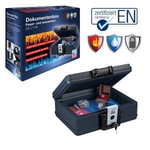 Basi Dokumentenbox DB 210M: Feuer- und wasserfester Tresor für Dokumente, Wertsachen und Datenträger.