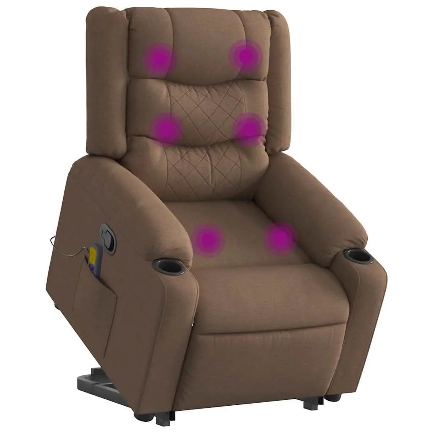 vidaXL Massagesessel mit Aufstehhilfe Braun Stoff 3310269