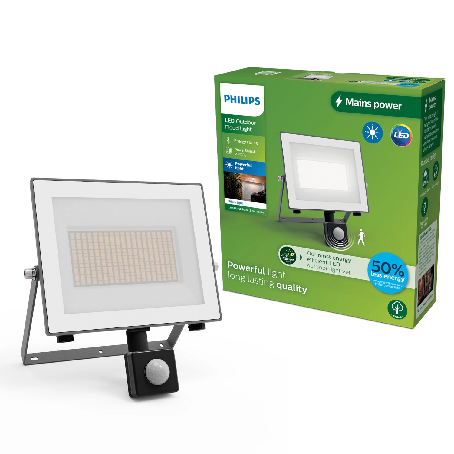 Philips LED-Außenstrahler Lois UE Sensor, 24 W, 3.000 K IP65 günstig online kaufen