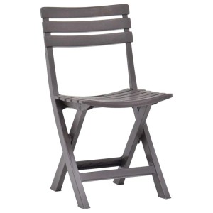 Mokkafarbener Klapp-Gartenstuhl aus Kunststoff. Wetterbeständig, ideal für Garten, Balkon, Terrasse.