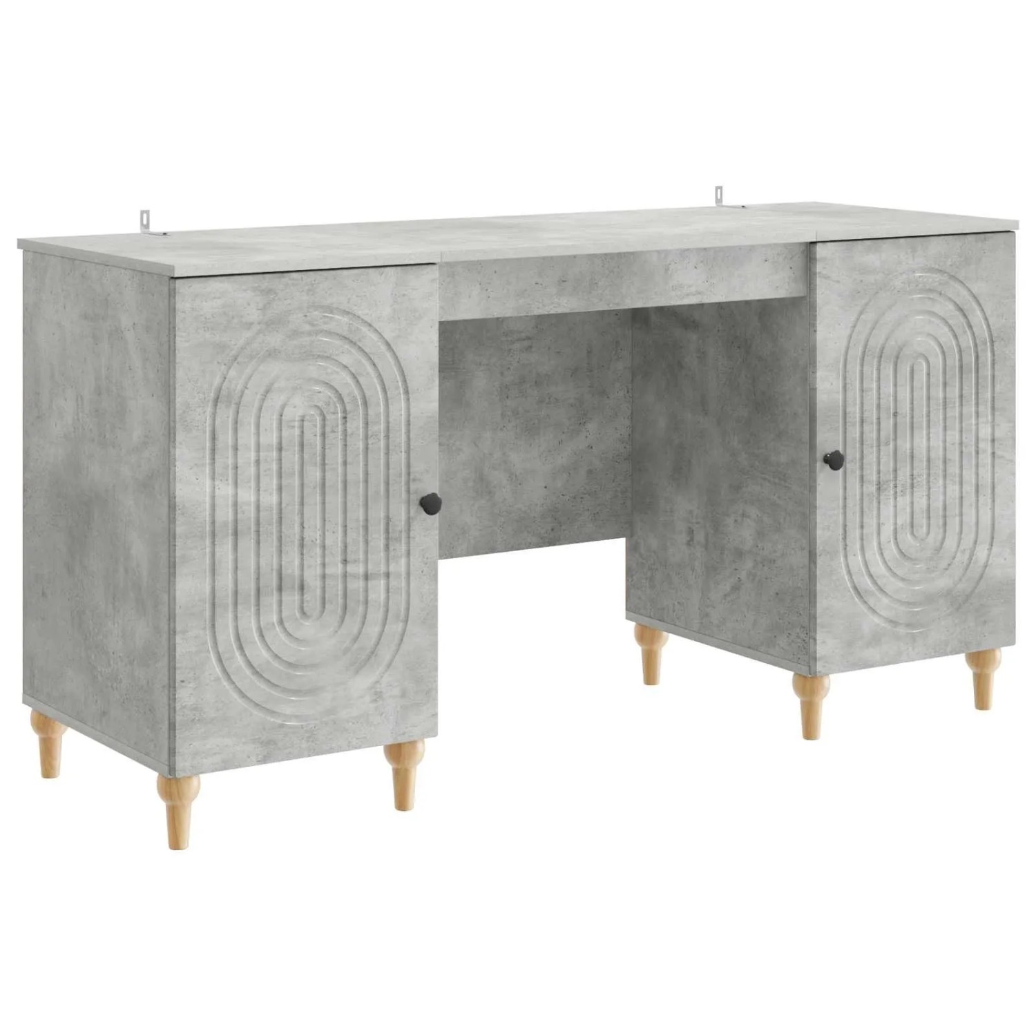 vidaXL Schreibtisch mit Tür Betongrau 142,5 x 50 x 75 cm Holzwerkstoff 3414579