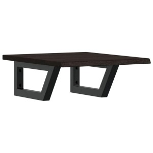 vidaXL Waschtischplatte mit Halterung Stahl und Massivholz Eiche 3302575