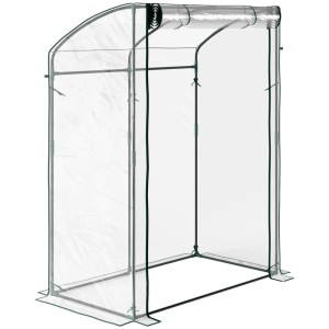 Transparentes Foliengewächshaus mit gebogenem Dach, 128x70x170 cm, ideal für den Winter.