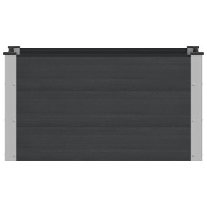 Schwarzes vidaXL Hochbeet aus WPC und Aluminium, rechteckig, für Garten und Terrasse.