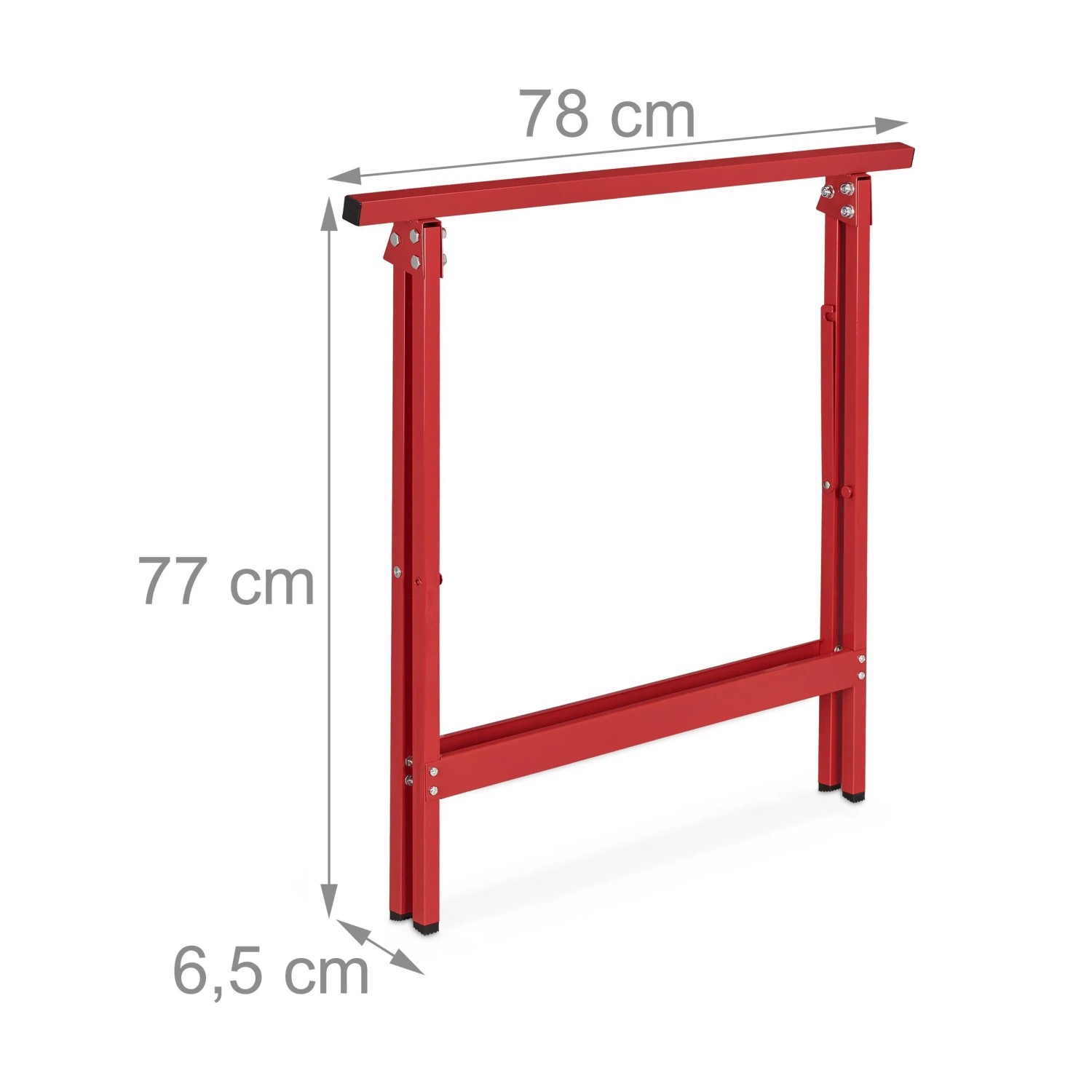 Relaxdays Klappbock 2er Set Stahl Rot Kratzfest 75 cm x 78 cm x 40 cm 2,5 kg_5