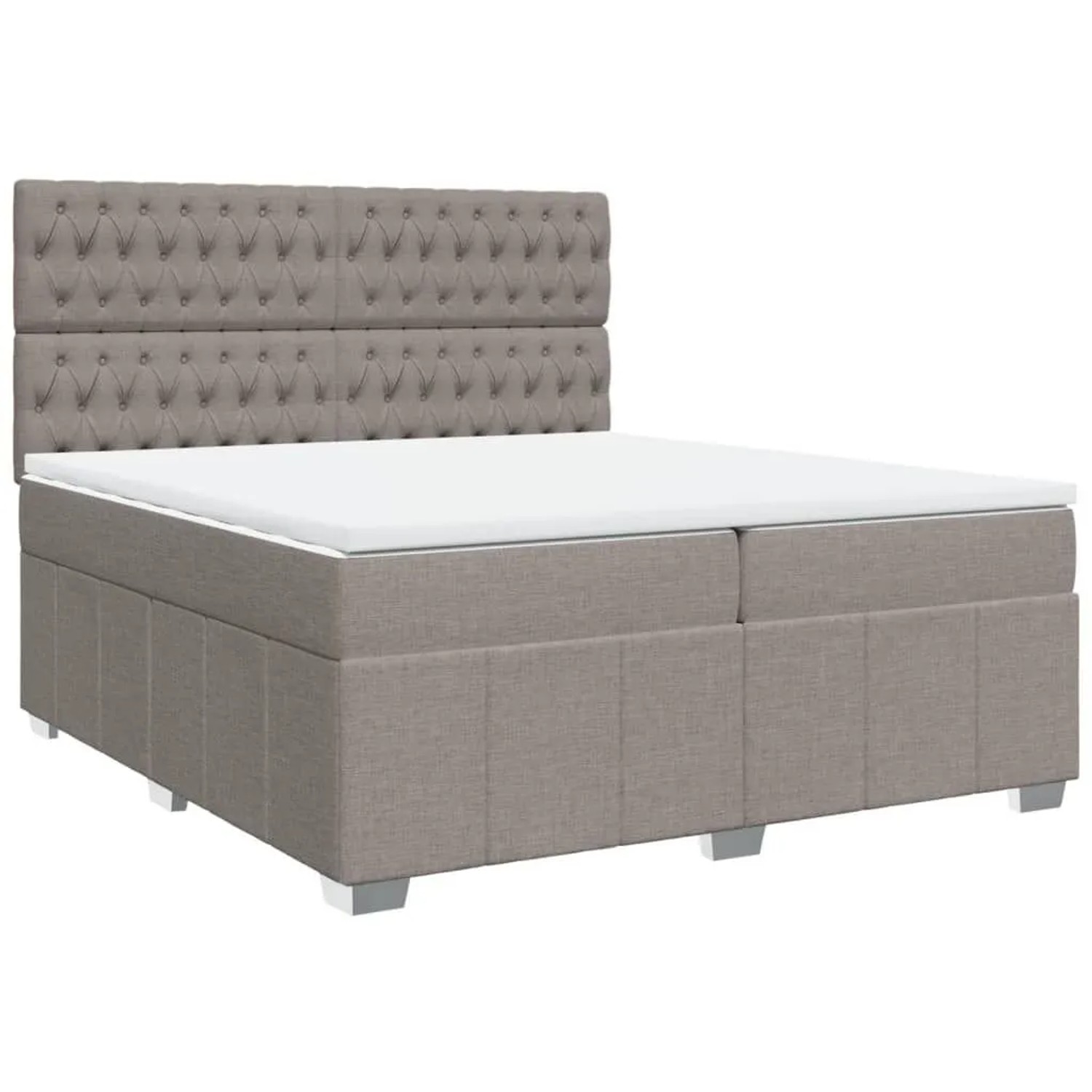 Thumbnail - vidaXL Boxspringbett mit Matratze Taupe 200x200 cm Stoff 3291786