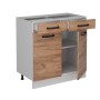 Küchenunterschrank R-Line, 80 cm, Goldkraft Eiche Dekor, mit Schubladen und Stauraum.