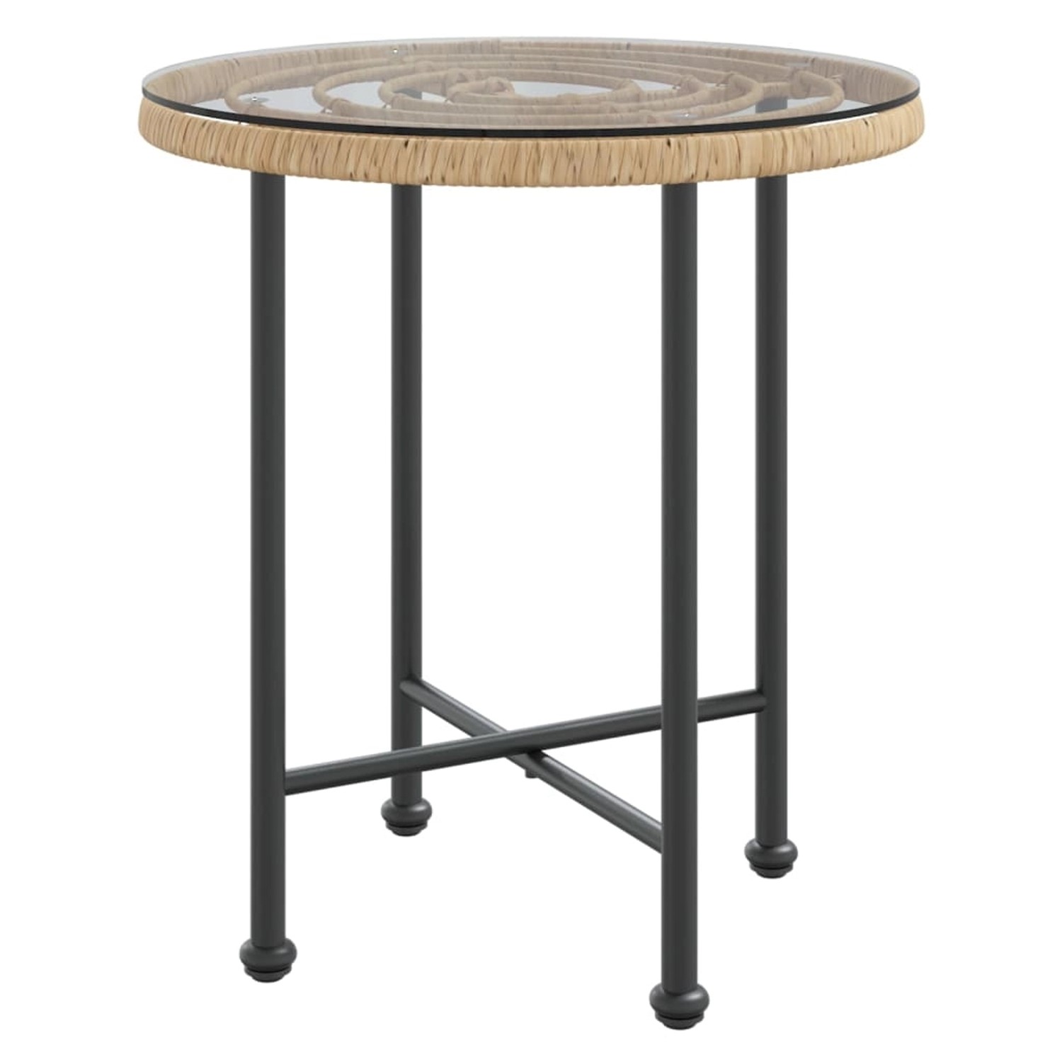 vidaXL Esstisch Ø50 cm Hartglas und Stahl 319432