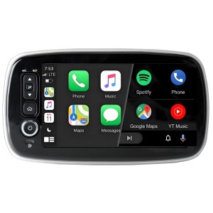 Junsun Autoradio für Benz Smart 453. Schwarzes Touchscreen mit CarPlay/Android Auto Apps, Bluetooth, Navigation.