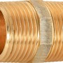 Gewinde-Doppelnippel aus Rotguss, 33,3 mm (R 1) für die Installation von Wasser- und Heizungsrohren.