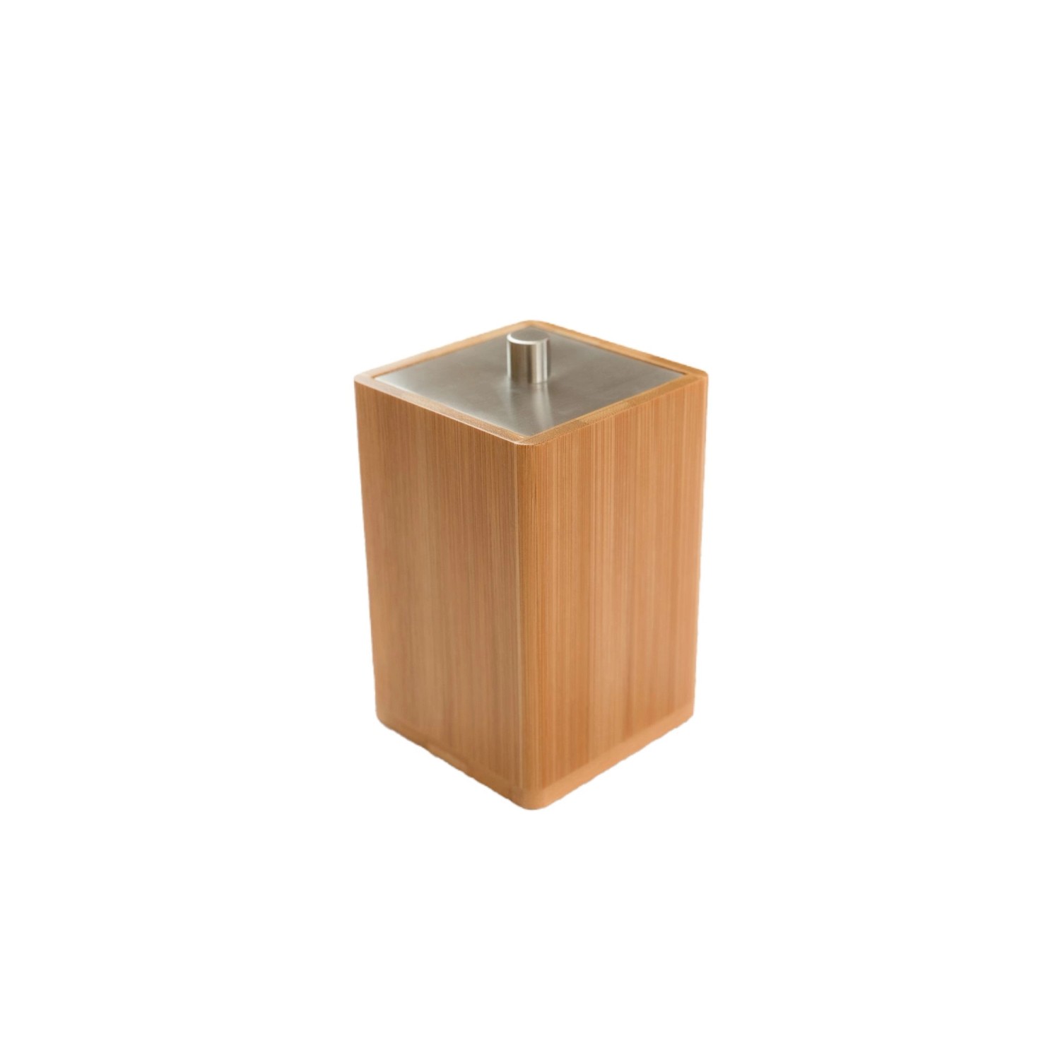 Bagnoxx Wattepad Aufbewahrung Viereckig 7,6 x 7,6 x 11cm Bambus Braun günstig online kaufen