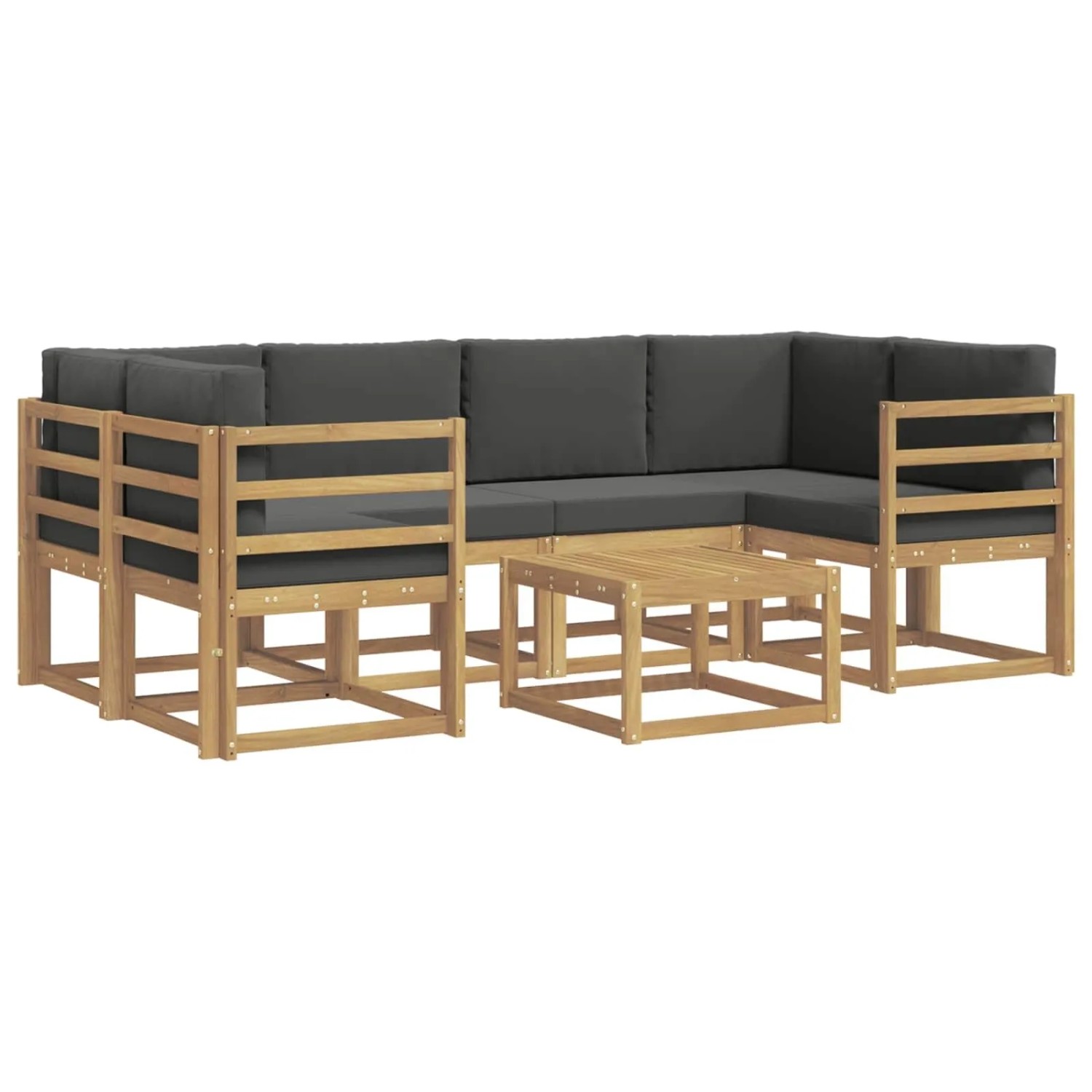 vidaXL Outdoor-Sofagarnitur mit Kissen 7-Tlg Weiß und Anthrazit 3387301