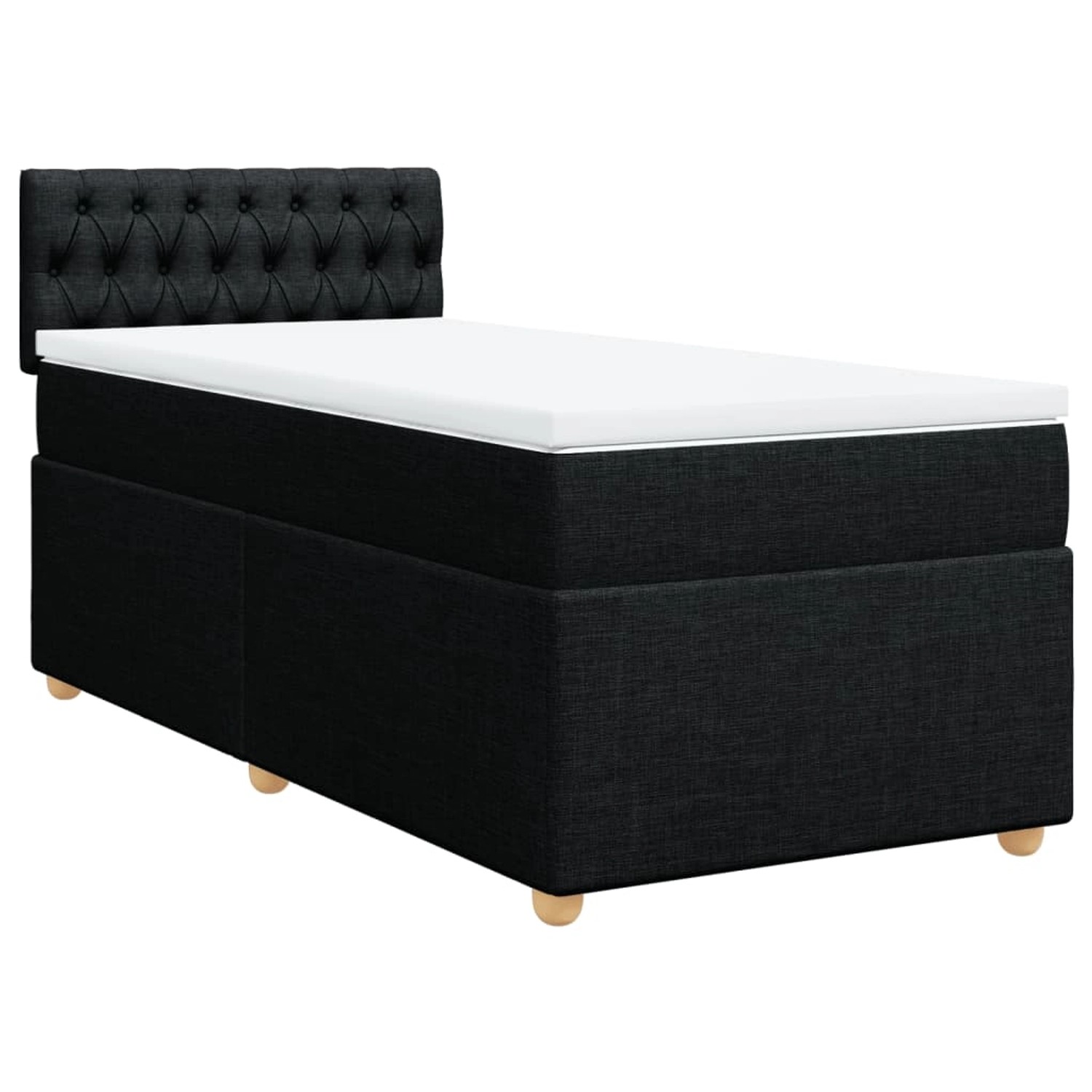 vidaXL Boxspringbett mit Matratze Schwarz 90x190 cm Stoff2098399 günstig online kaufen