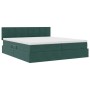vidaXL Bett mit LED-Lichtleisten Dunkelgrün 200 x 200 cm Samt 3371618_7