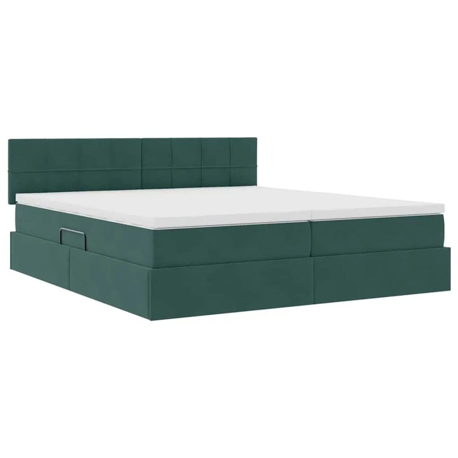 vidaXL Bett mit LED-Lichtleisten Dunkelgrün 200 x 200 cm Samt 3371618_7