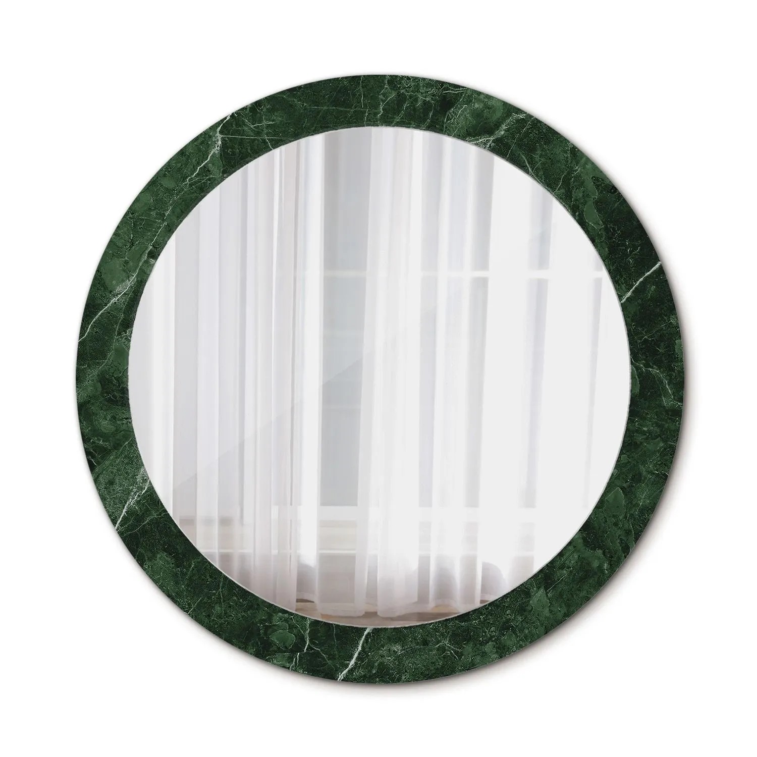 Tulup Bedruckte Spiegel Grüner Marmor Runder Spiegel mit Dekoration 80x80 c günstig online kaufen