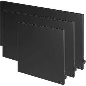 Schwarze Vasner Hybrid-Infrarotheizung Konvi, 1200 W, verschiedene Größen, elektrische Heizung.