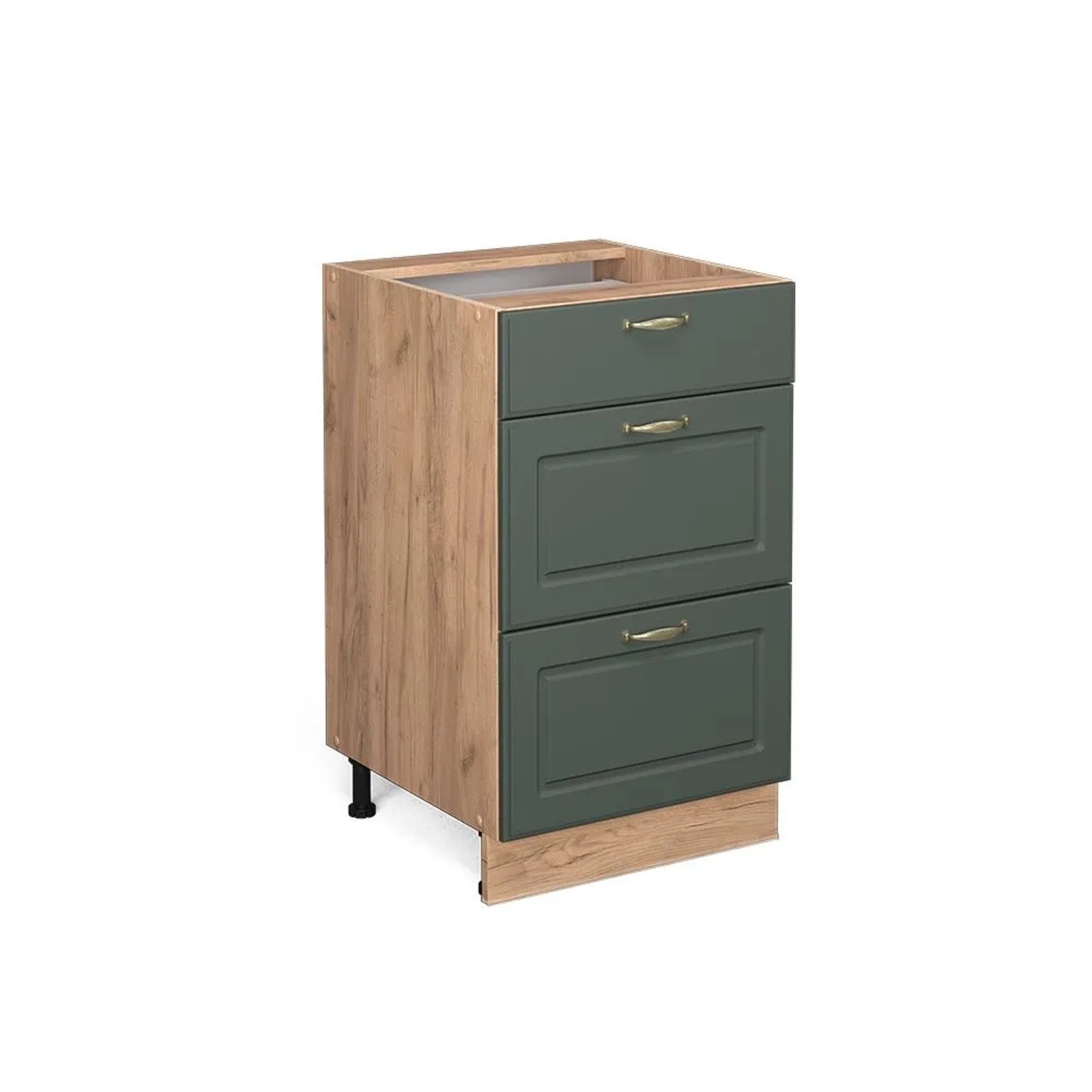 Vicco Küchenunterschrank Fame-Line Grün-Gold Landhaus Goldkraft Eiche 50 cm ohne Arbeitsplatte