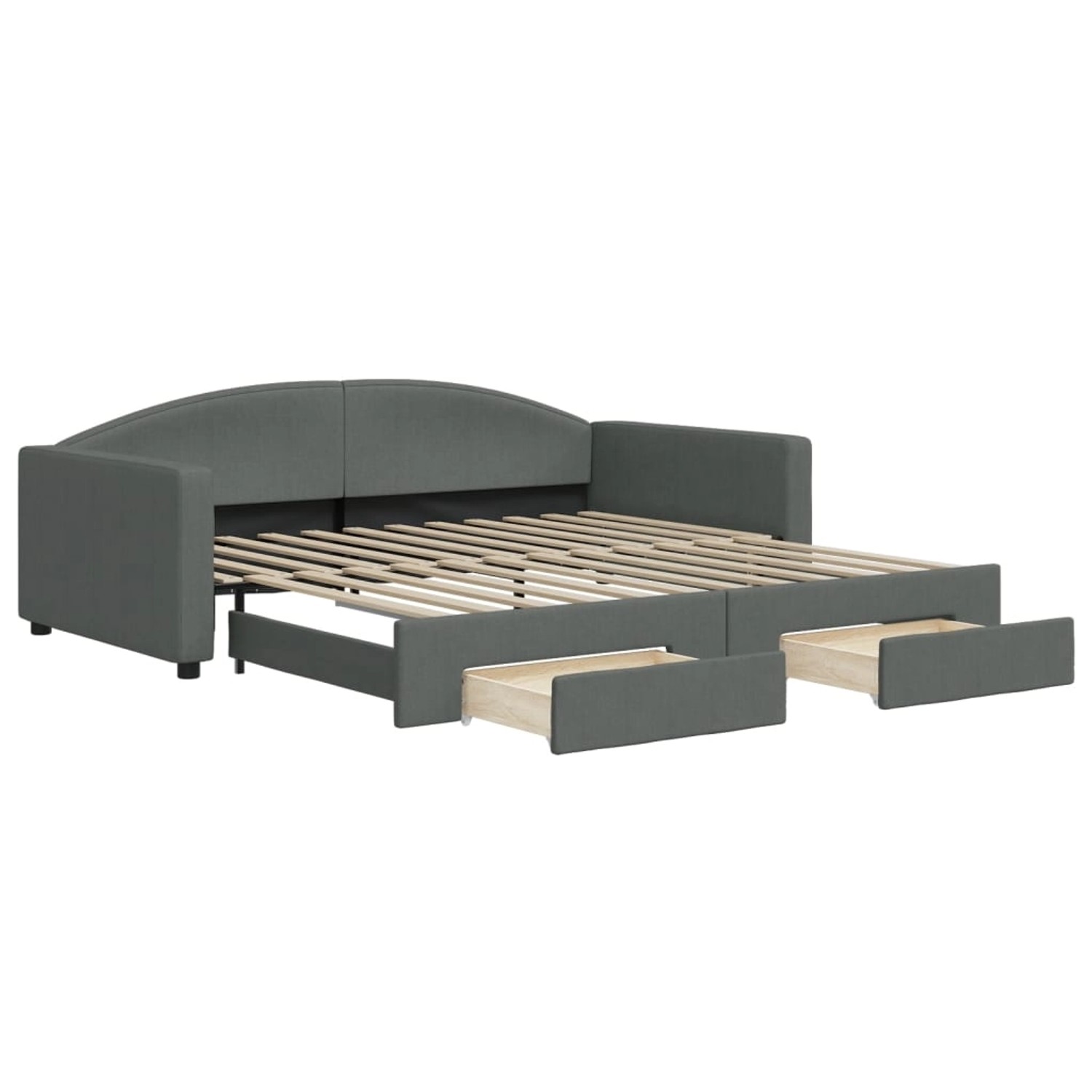vidaXL Tagesbett Ausziehbar mit Schubladen Dunkelgrau 100x200 cm Stoff18820 günstig online kaufen