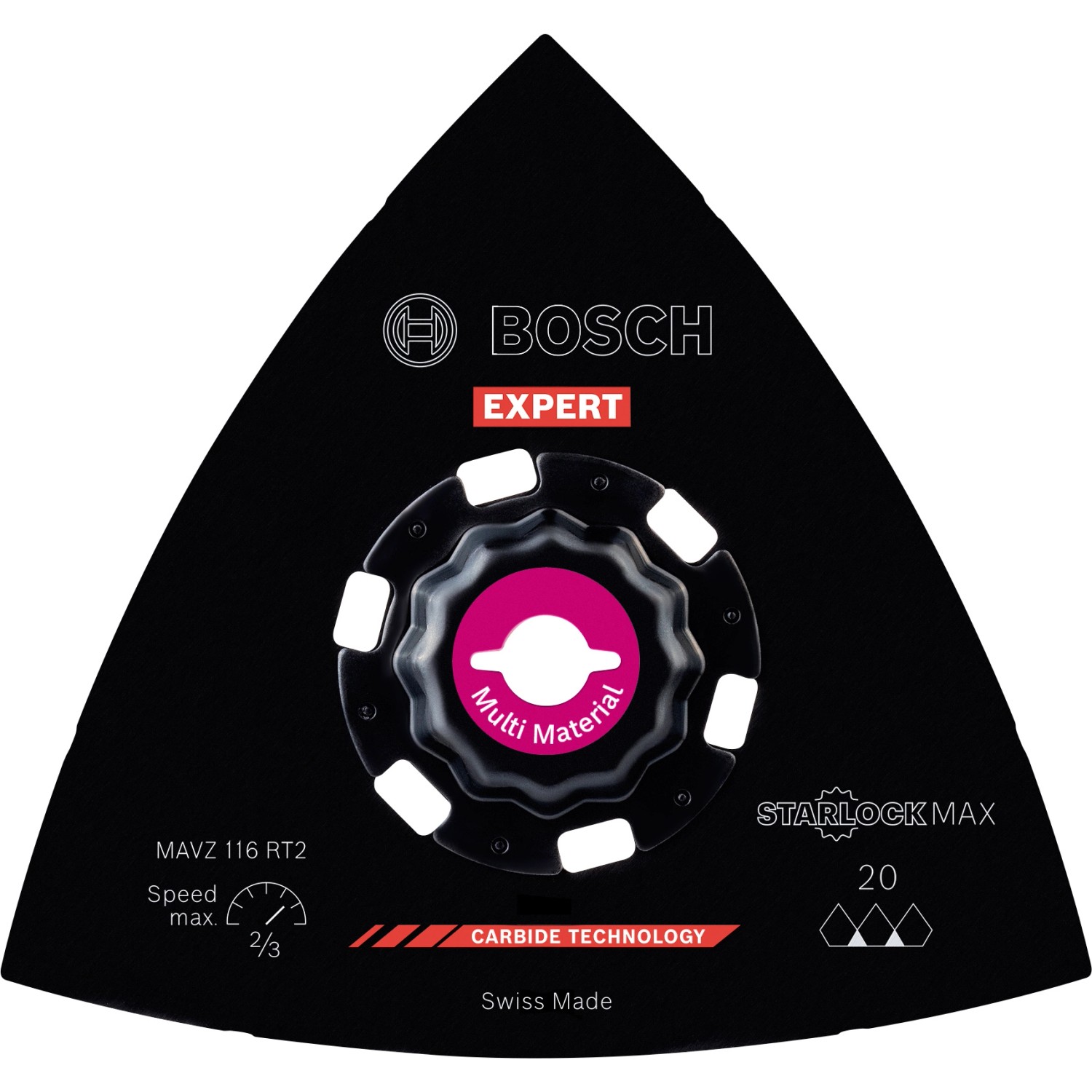 Bosch Expert Schleifplatte Multi Material MAVZ116 RT2, Ø 116 mm für Multifunktionswerkzeuge.