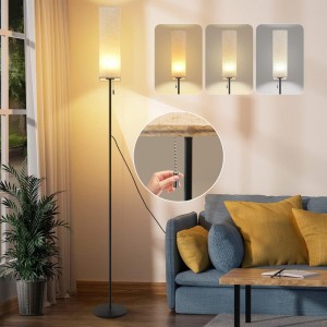 NETTLIFE LED Stehlampe aus Textil L151cm Schwarz