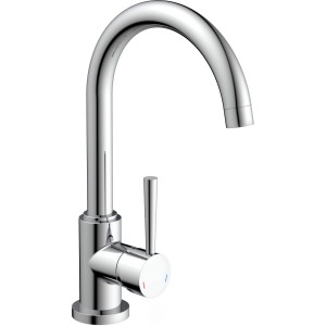 Verchromte Schütte Küchenarmatur Cornwall mit hohem Auslauf, Einhebelmischer.