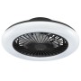 Schwarze LED-Deckenleuchte Montero mit Ventilator, Ø 42 cm. Moderne Deckenlampe mit einstellbarer Lichtfarbe.