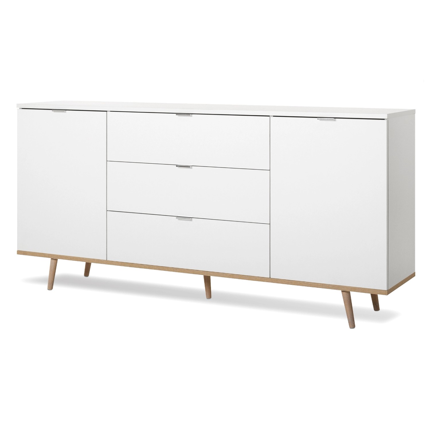 Furn.Design Sideboard Weiß Matt Eiche 180 cm 2-türig Skandinavisch Lundby