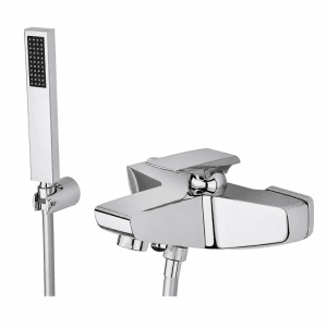BÄDER BOUTIQUE Badewannearmatur Wand Wannenfüllbatterie mit Umsteller Wandhalter und Brausekopf Komplettset