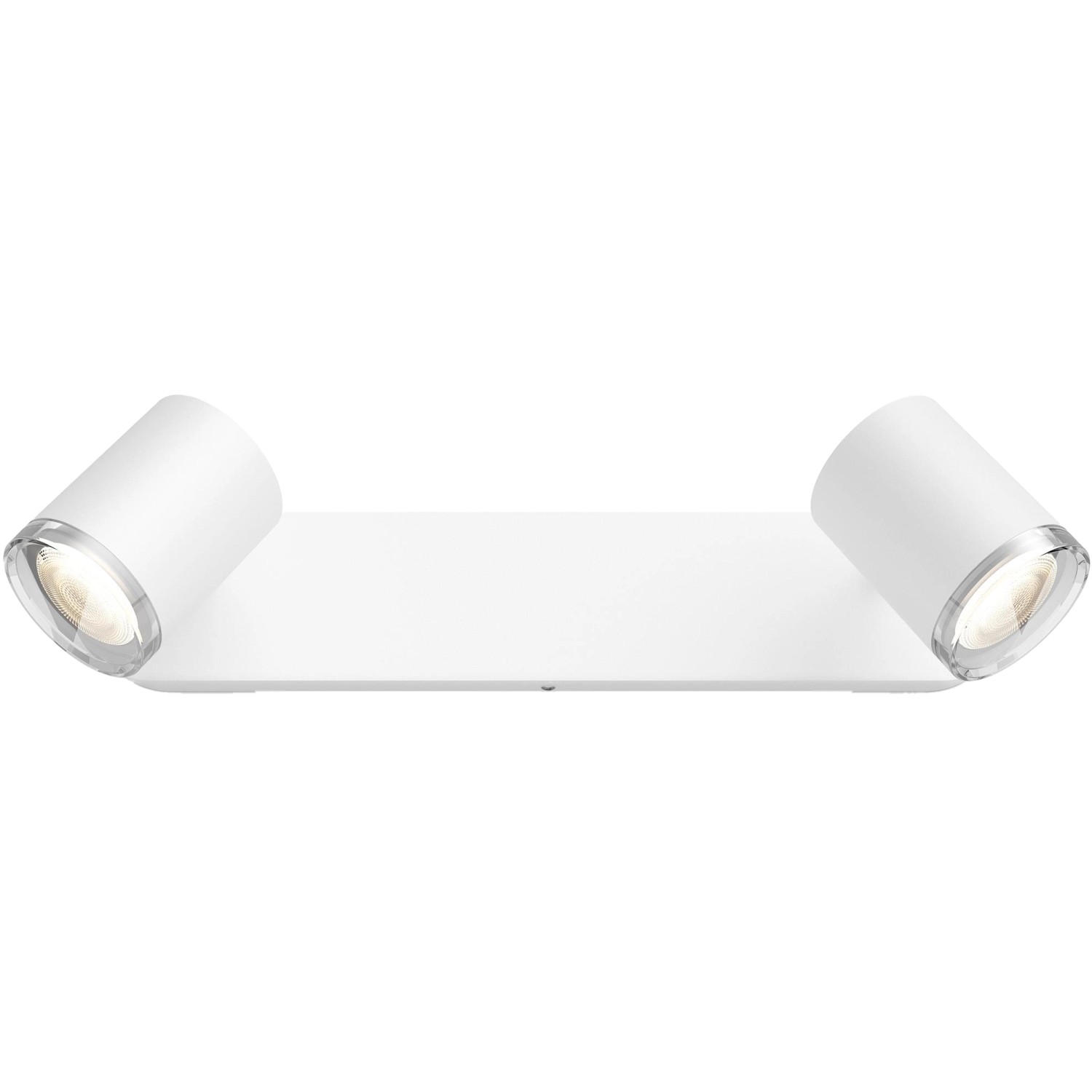 Weißer Philips Hue Adore Doppelspot mit Dimmer für flexible Beleuchtung.