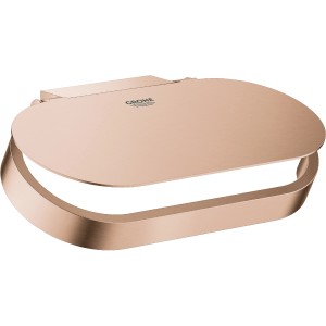 Grohe WC-Papierhalter Selection mit Deckel, gebürstet in Warm Sunset. Metall-Design für Bad und WC.