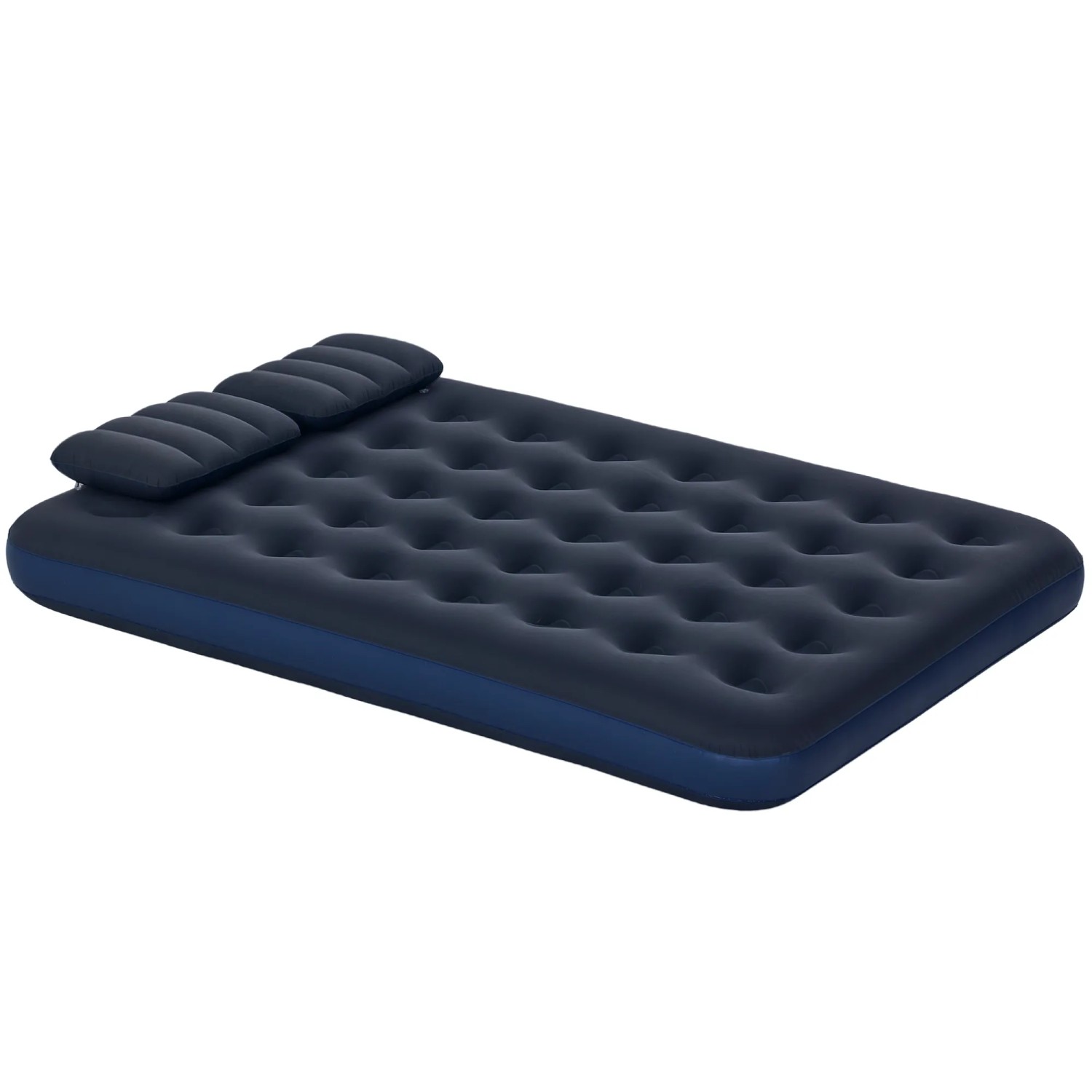 Outsunny Luftmatratze Beflockter Kunststoff Blau  203L x 152B x 22H cm