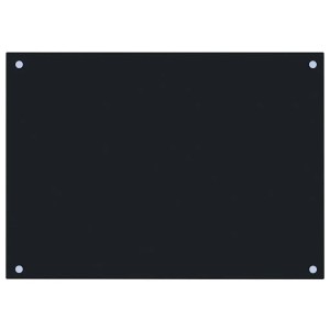 Schwarze vidaXL Küchenrückwand aus Hartglas, 70x50 cm, mit Befestigung.