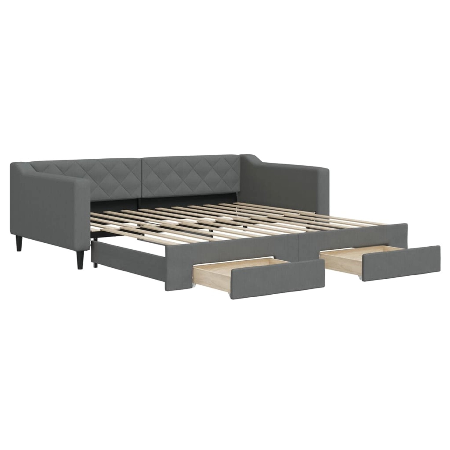 vidaXL Tagesbett Ausziehbar mit Schubladen Dunkelgrau 100x200 cm Stoff18845 günstig online kaufen