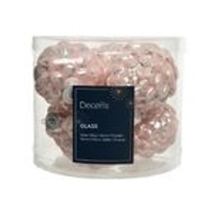 Kaemingk Christbaumschmuck Zapfen Glas  5 cm Laenge 7 cm 6 Stueck Rosa