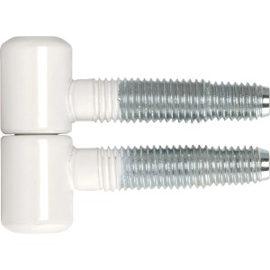 Sfs Einbohrband Türband aus weiß lackiertem Stahl mit Zylinderkopf und 3-fach Gewindebolzen, ø 13 mm.