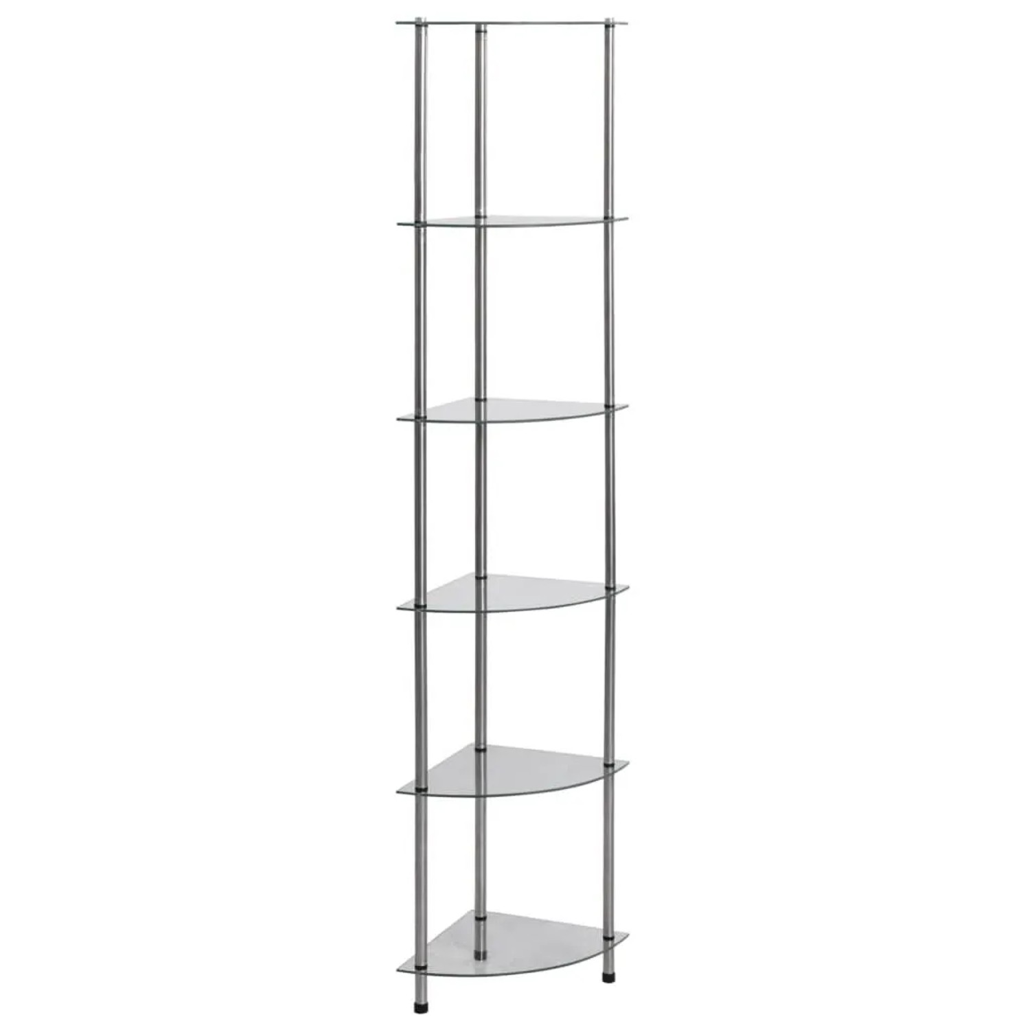 vidaXL Regal mit 6 Ablagen Transparent 30x30x160 cm Hartglas
