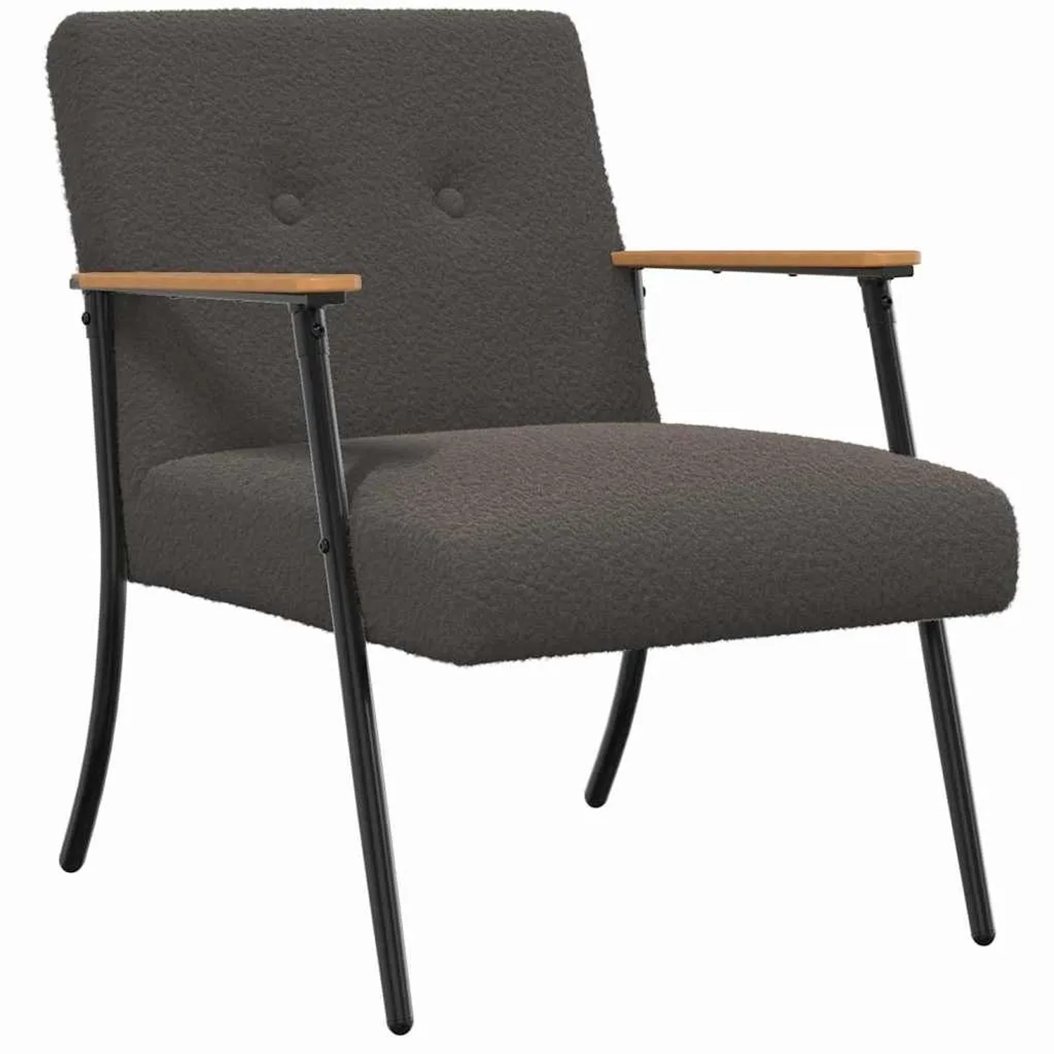 vidaXL Sessel Dunkelgrau 59 x 75 x 78 cm Lockiger Wollähnlicher Stoff 42017701