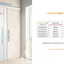 Weiße Holzschiebetür inova 880x2035 mm mit schwarzem Griffstab, Komplettset für einfache Montage.