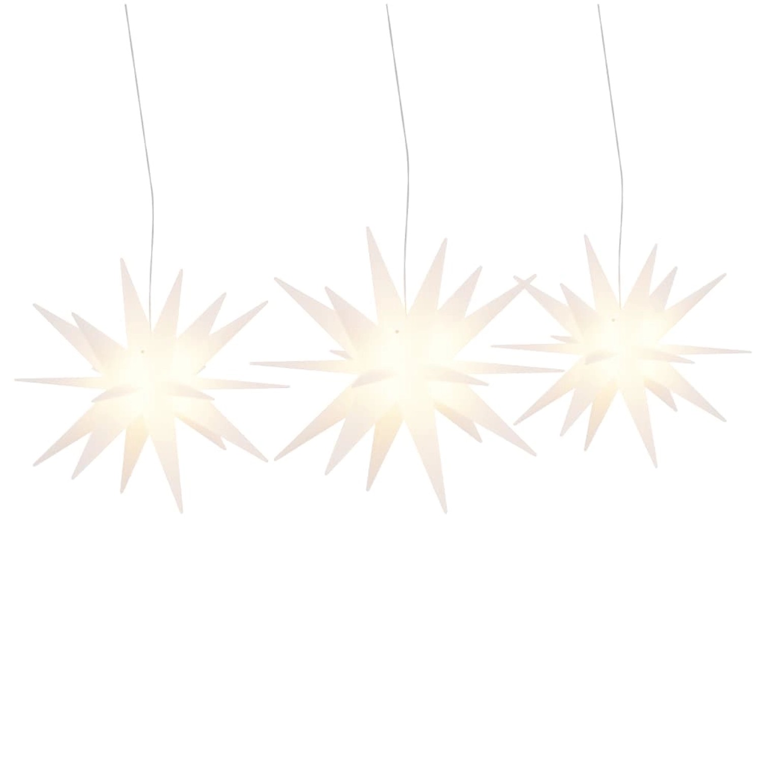 vidaXL LED-Weihnachtssterne 3 Stk Faltbar Weiß 356197