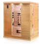 Dewello Infrarotkabine Pierson für 2-3 Personen aus Hemlock Tannenholz mit Glasfront.