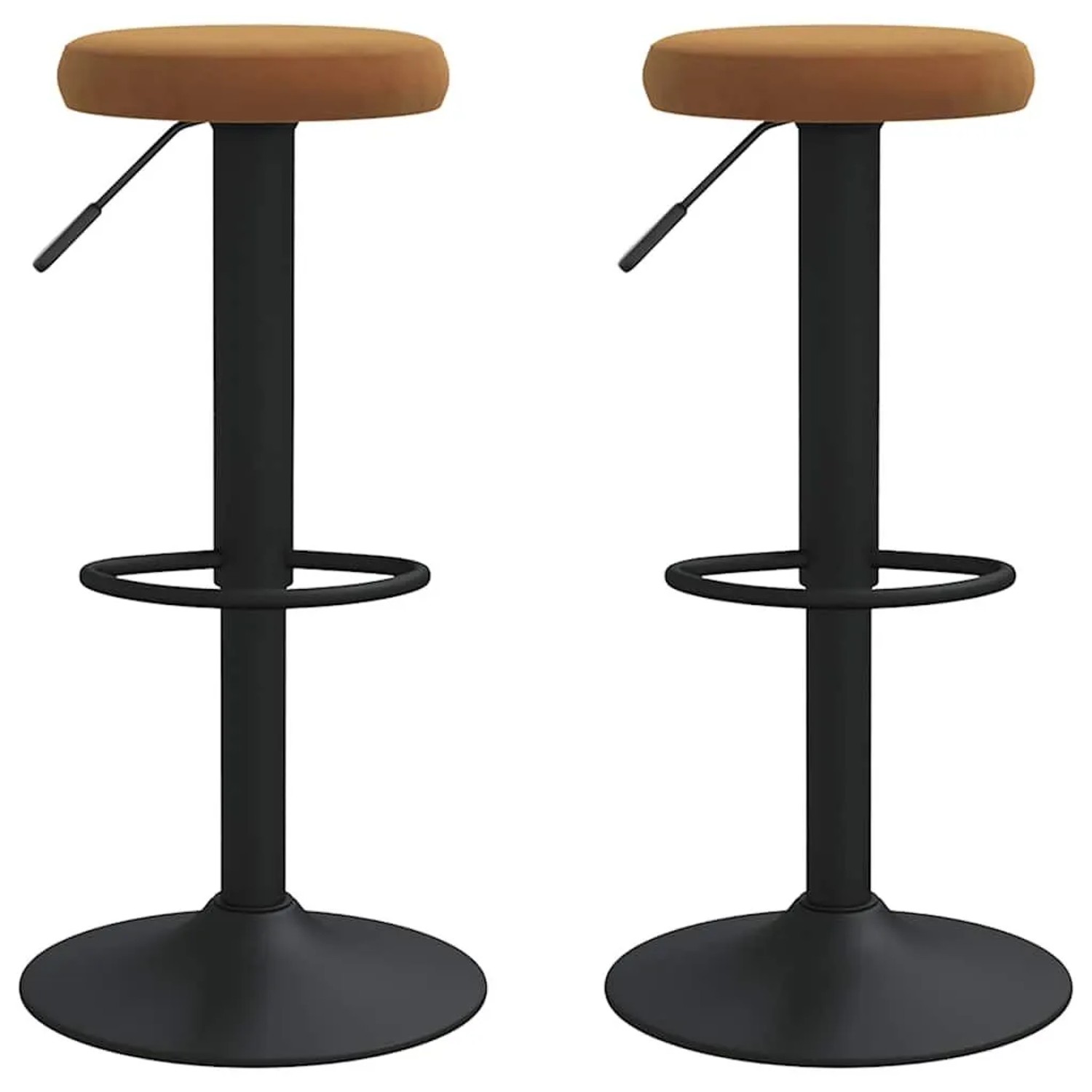 vidaXL Barhocker 2 Stk Braun Samt 333141